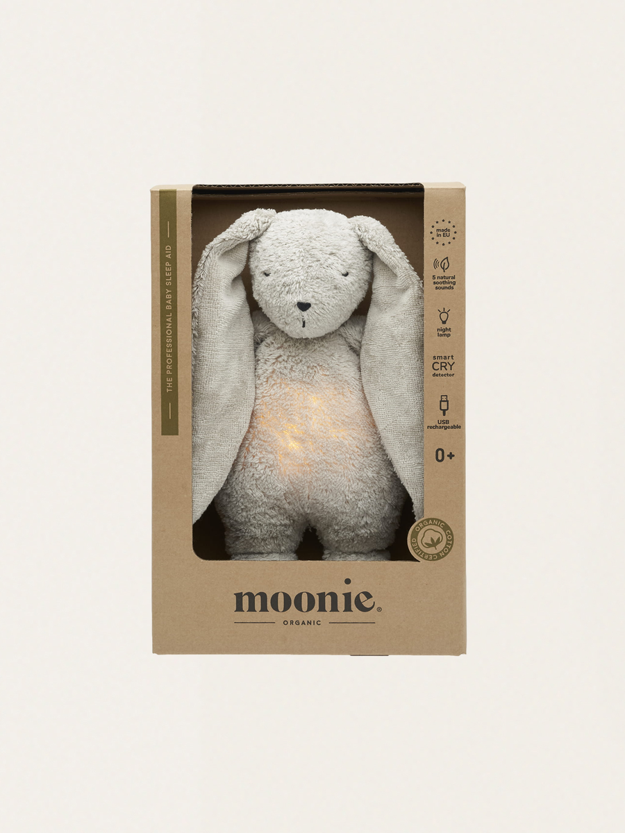 Moonie Organic 2.0 Humming Bunny with Night Light Gray