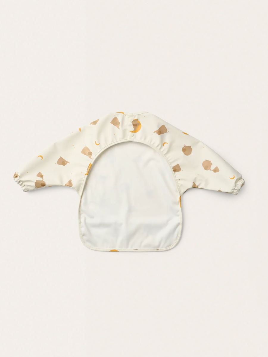 Wodoodporny śliniak z długim rękawem Merle Elephant / Creme de la creme