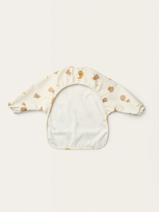 Wodoodporny śliniak z długim rękawem Merle Elephant / Creme de la creme
