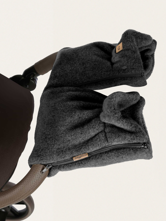 Dwuczęściowe mufki do wózka z ciepłej wełny premium Sierra