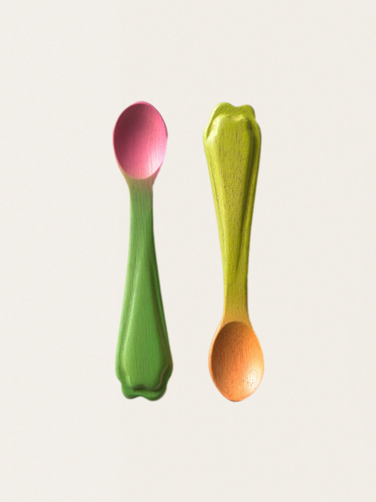 Zestaw drewnianych łyżeczek do karmienia 2 szt. Carrot & Radish