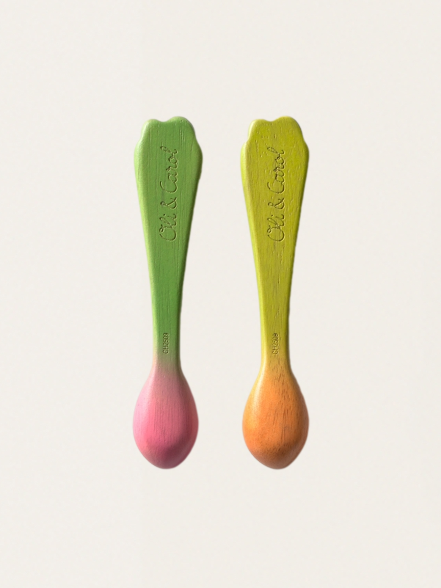 Zestaw drewnianych łyżeczek do karmienia 2 szt. Carrot & Radish
