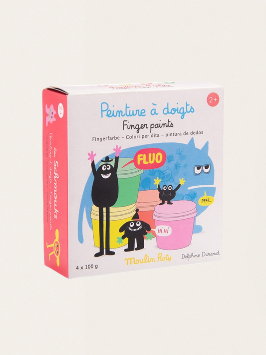 Fluorescencyjne farby do malowania palcami 4 kolory