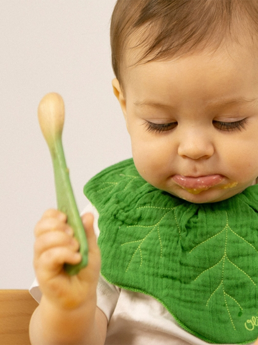 Zestaw drewnianych łyżeczek do karmienia 2 szt. Leek & Kale leaf