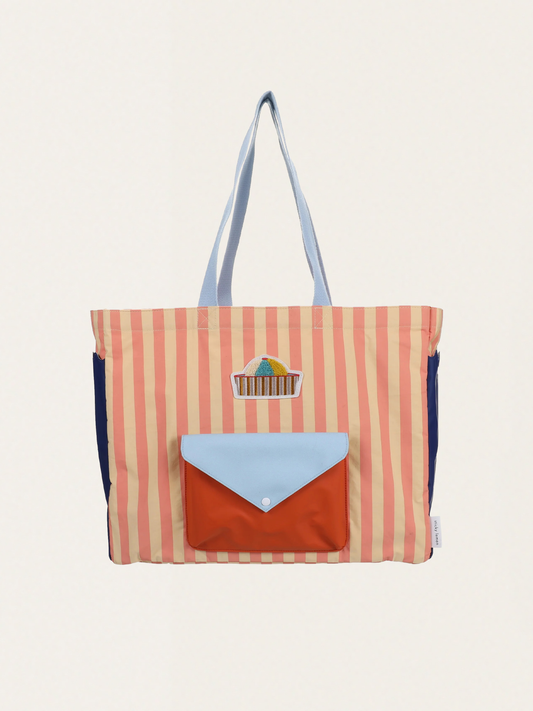 Torba typu shopper coral pink + sandy yellow