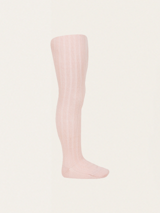 Prążkowane rajstopy z wełną merino