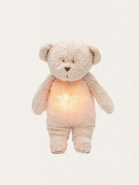 Szumiący miś Moonie Organic 2.0 z lampką nocną