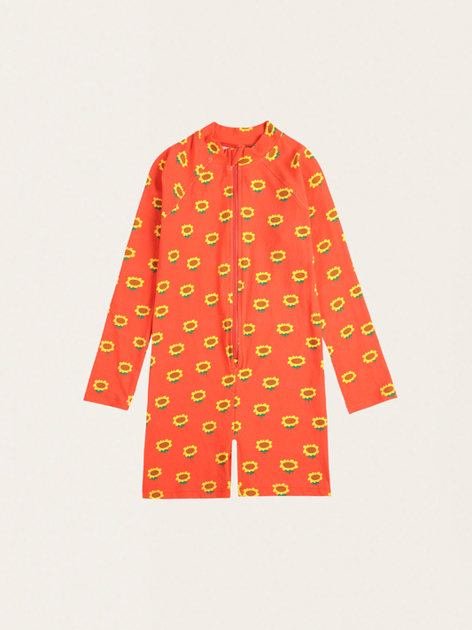 Strój kąpielowy UV z długim rękawem Kids Sunflower all over