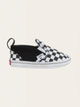 Soft Slip-On V Crib Baby Shoes Checkerboard Black