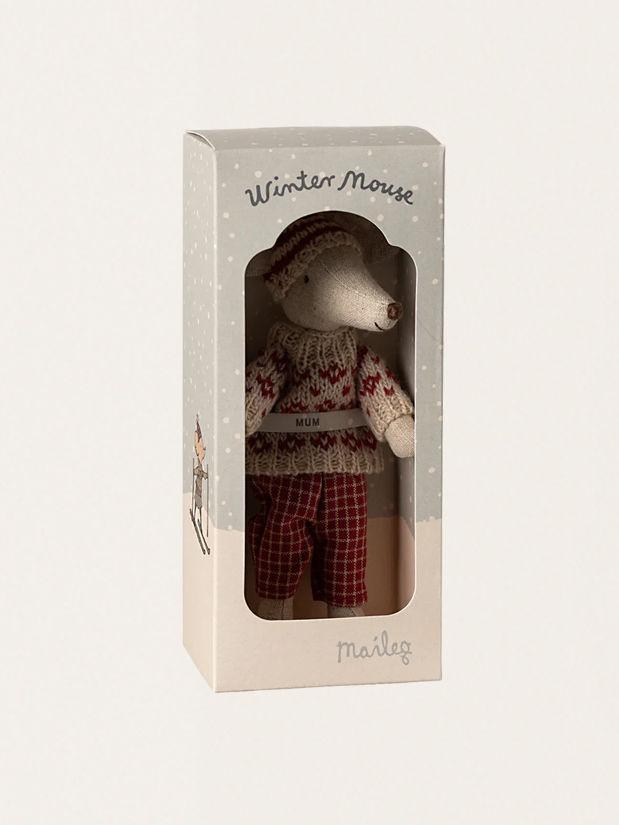 Myszka narciarka Winter Mouse with ski set Mom