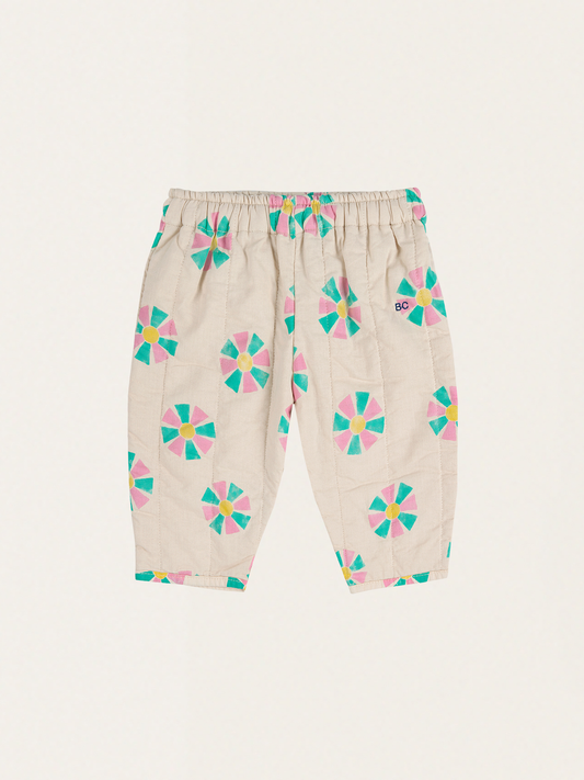 Bawełniane pikowane spodnie Baby Kaleidoscope all over