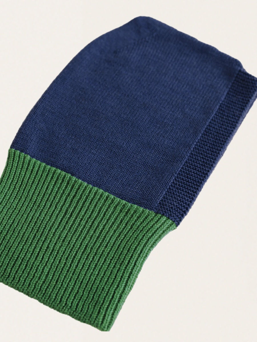 Bezszwowa kominiarka z włoskiej wełny merino Blue / Grass