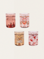 Brokatowe szklanki 4 szt. Rose Multi