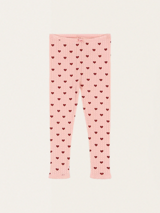 Bawełniane legginsy GOTS Minnie Pants Pink Amour Rouge