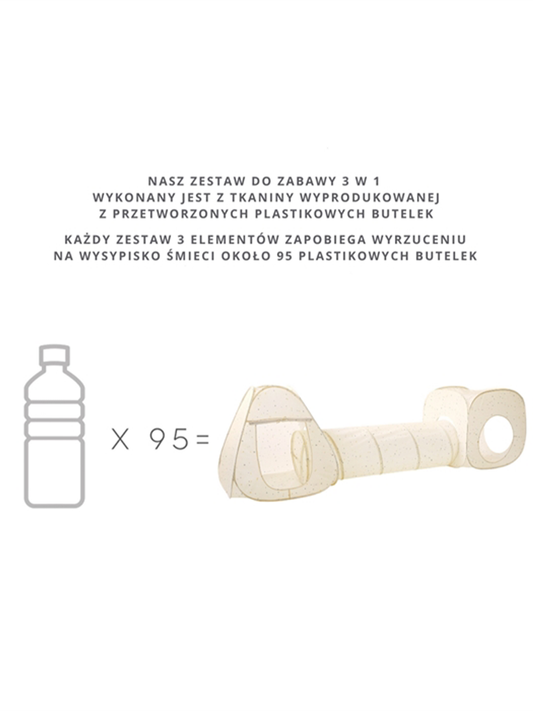 Zestaw namiotów z tunelem 3w1 Gingham Beige