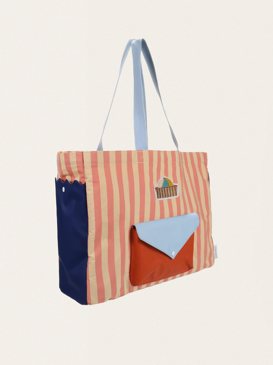 Torba typu shopper coral pink + sandy yellow