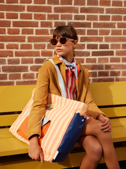 Torba typu shopper coral pink + sandy yellow
