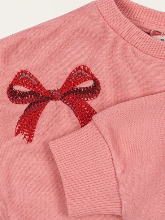 Bawełniana bluza Lou STRAWBERRY ICE BOW