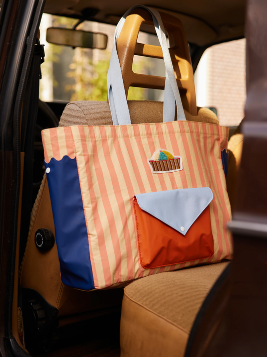 Torba typu shopper coral pink + sandy yellow