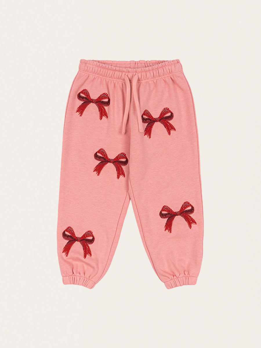 Bawełniane spodnie Lou STRAWBERRY ICE BOW