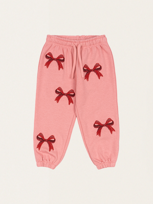 Bawełniane spodnie Lou STRAWBERRY ICE BOW