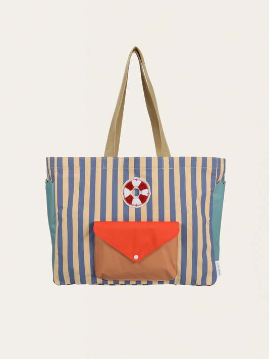 Torba typu shopper blue whale + sandy yellow