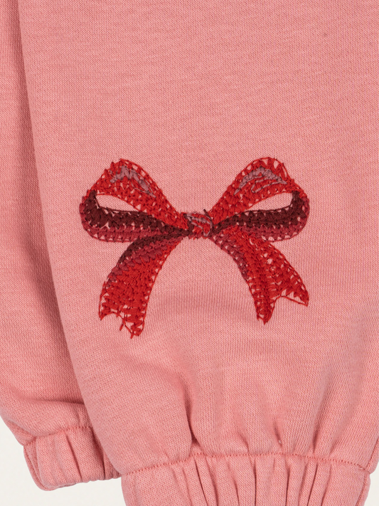 Bawełniane spodnie Lou STRAWBERRY ICE BOW