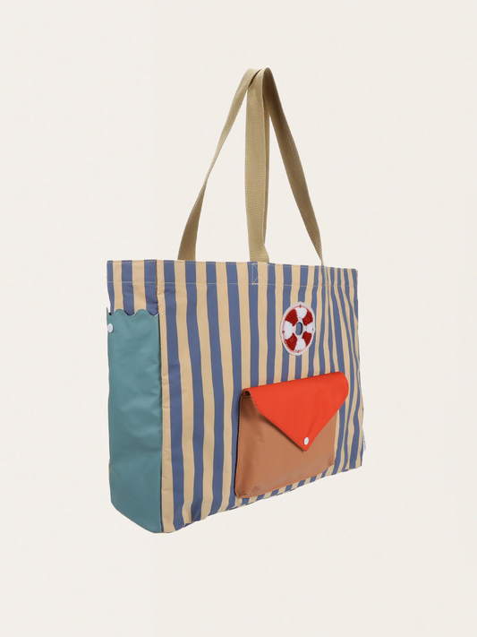Torba typu shopper blue whale + sandy yellow