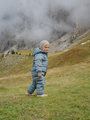 Kominiarka z wełny merino Louli Balaclava STRIPE BLUIE
