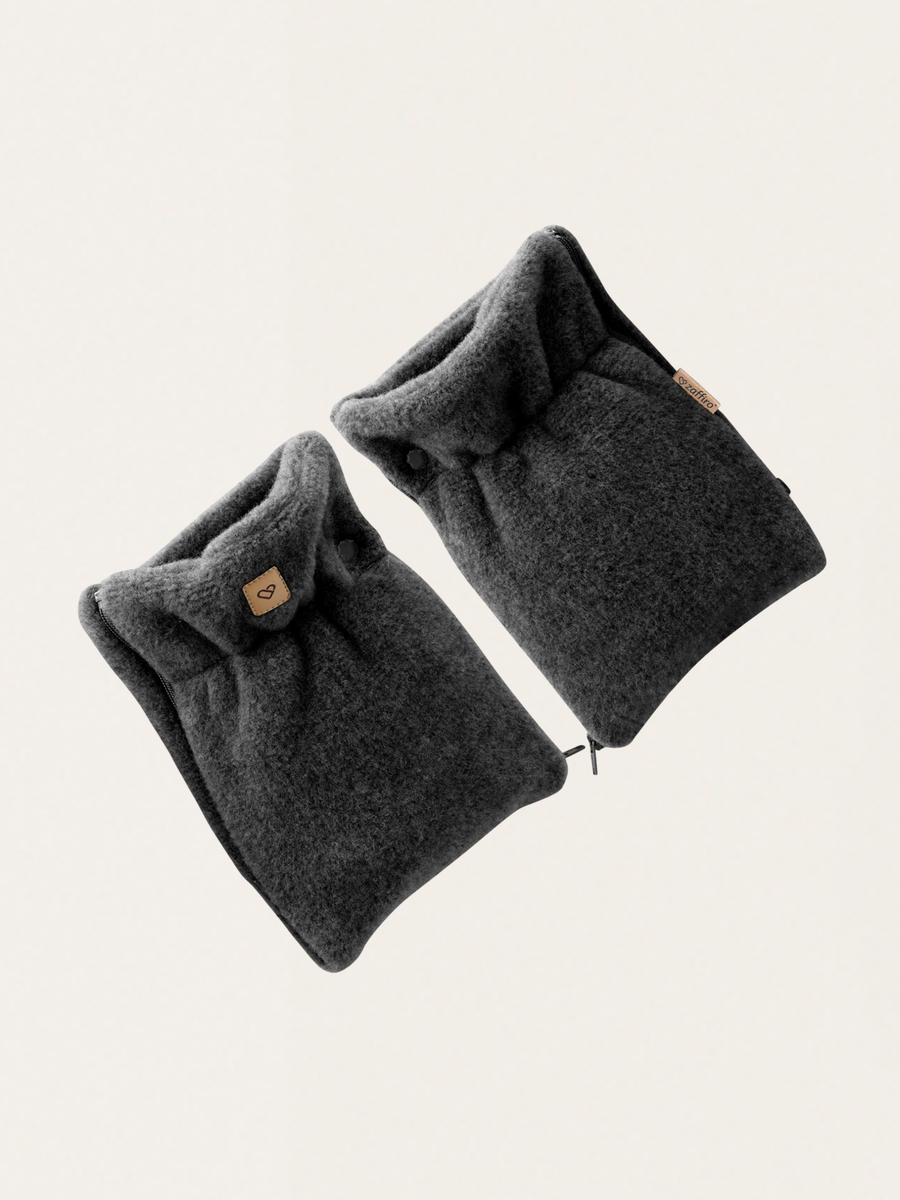 Dwuczęściowe mufki do wózka z ciepłej wełny premium Sierra