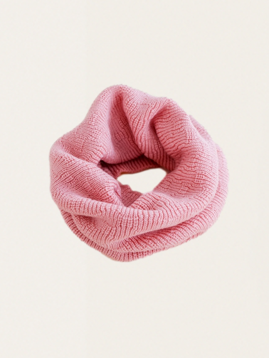 Ciepły komin z włoskiej wełny merino Gigi Cotton Candy