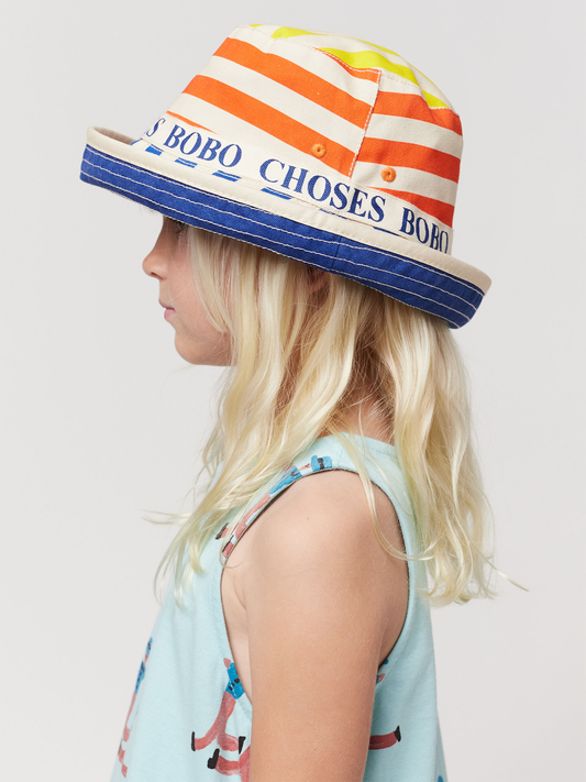 Dwustronny kapelusz przeciwsłoneczny Kids - Multicolor Stripes