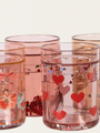 Brokatowe szklanki 4 szt. Rose Multi