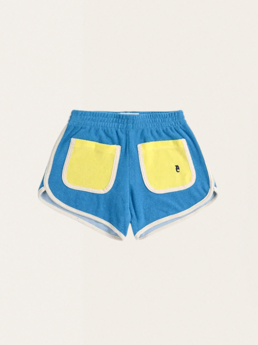 Krótkie spodenki z miękkiej frotte Kids Color Block Blue