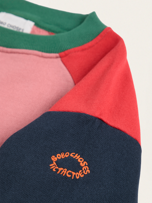 Bawełniana bluza Kids color block Tic Tac Toe