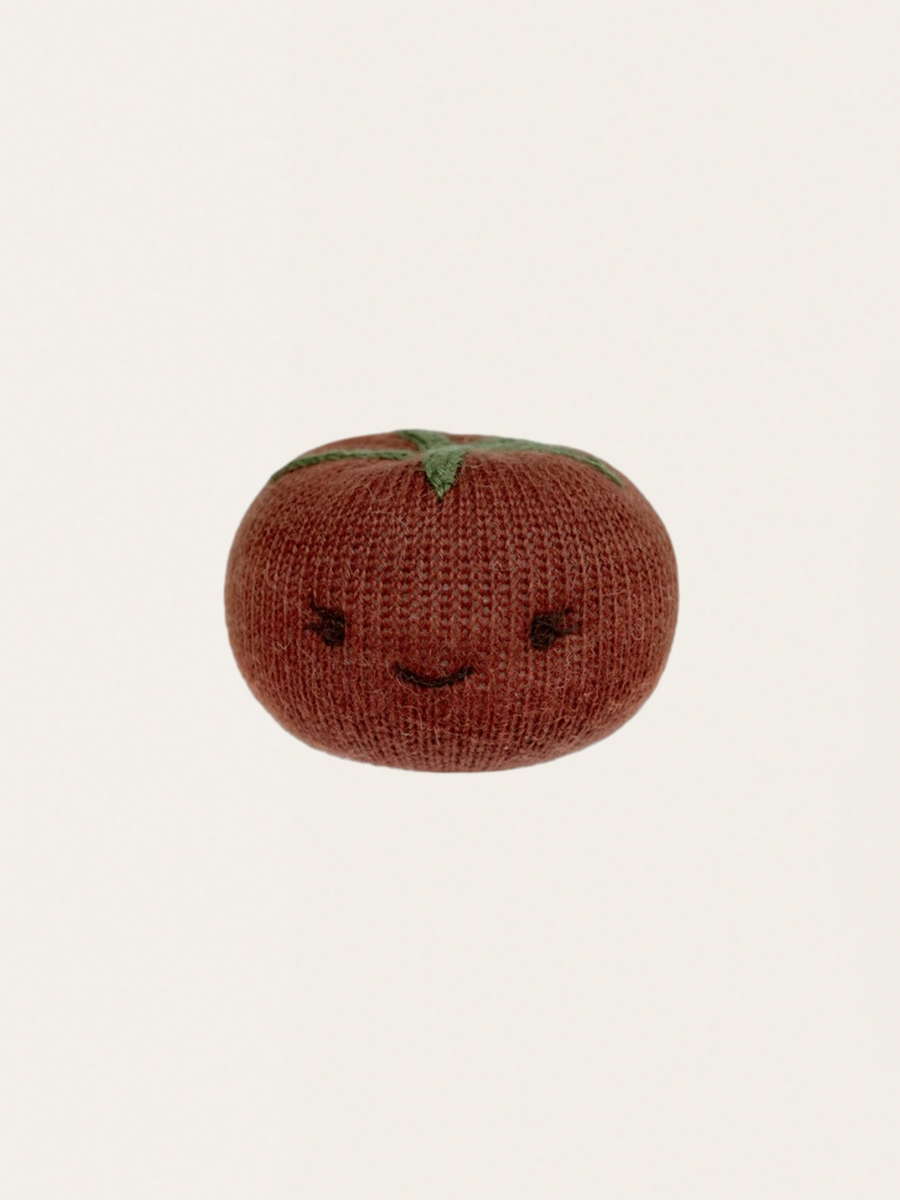 Grzechotka z wełny alpaki Tomato Red
