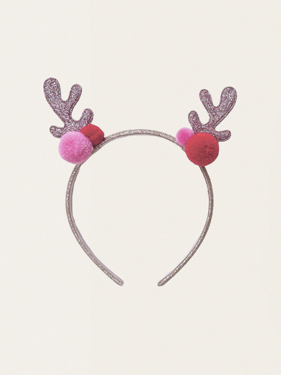 Fröhliches Pompon-Rentierohren-Haarband