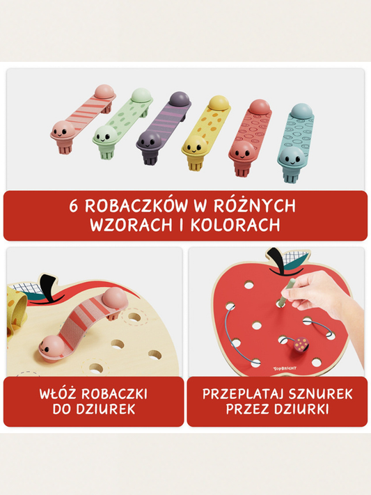 Zabawka edukacyjna - Robaczki w jabłuszku