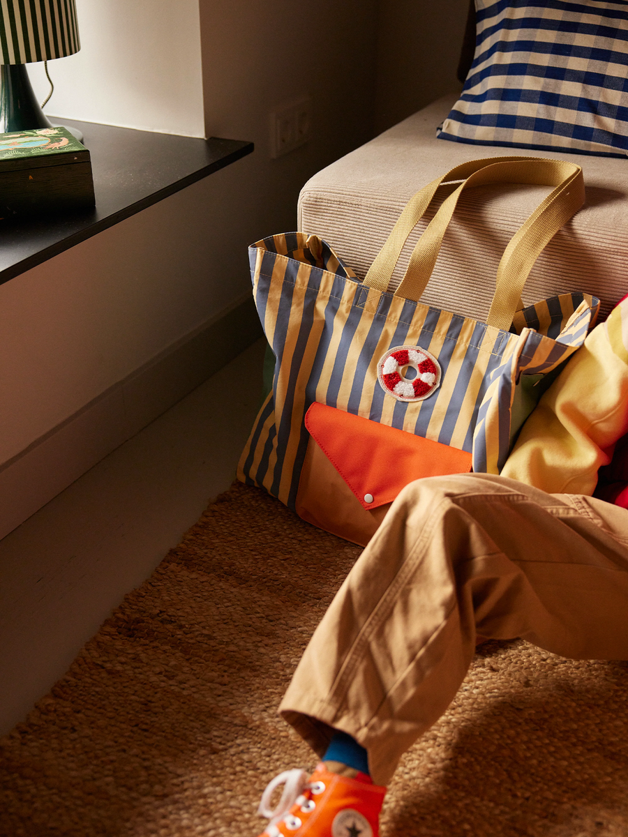 Torba typu shopper blue whale + sandy yellow