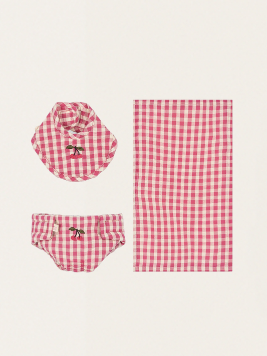 Zestaw do pielęgnacji lalek Doll Nursery Set Bubblegum Check