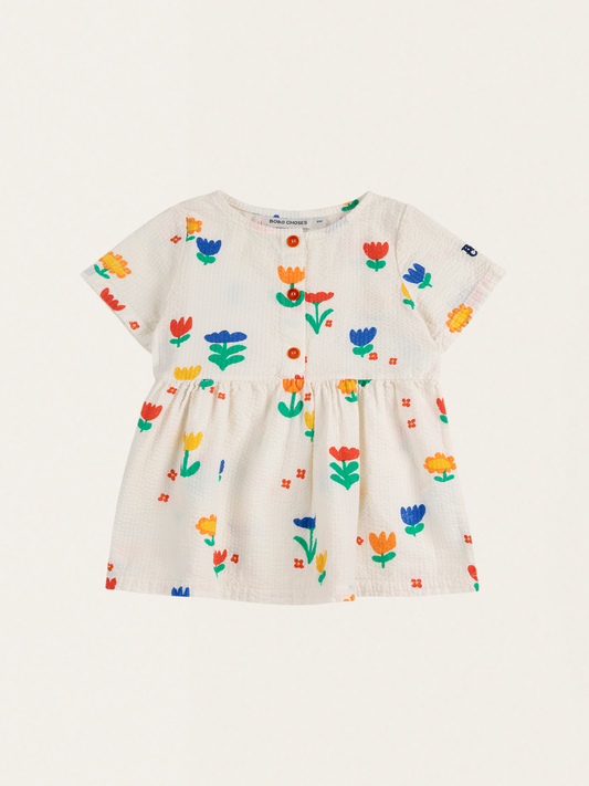 Bawełniana sukienka muślinowa Baby Garden Party all over
