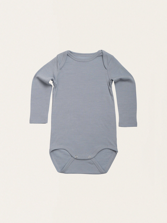 Ciepłe body z mieszanki wełny i jedwabiu Powder Blue