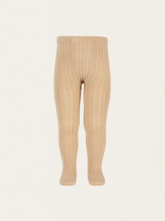 Prążkowane rajstopy z wełną merino