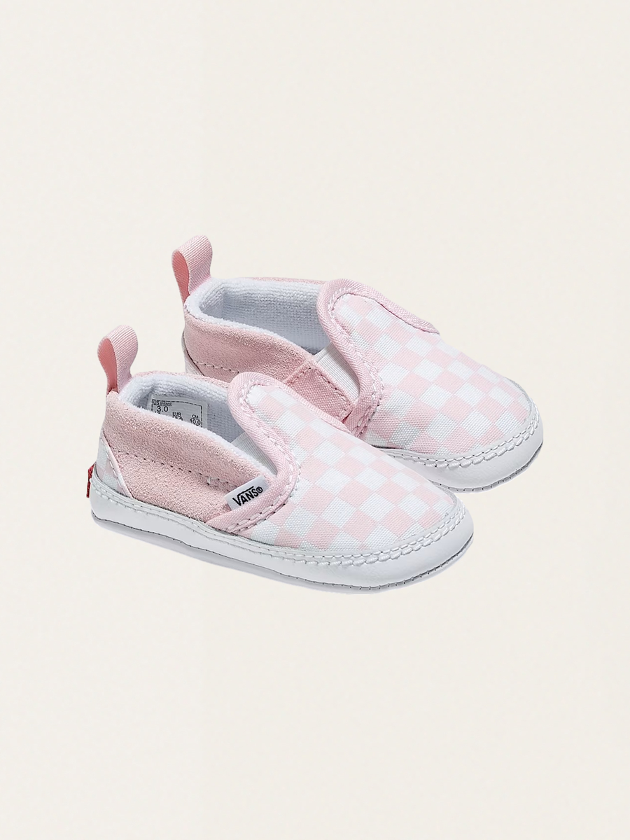 Miękkie buciki niemowlęce Slip-On V Crib Checkerboard Pink
