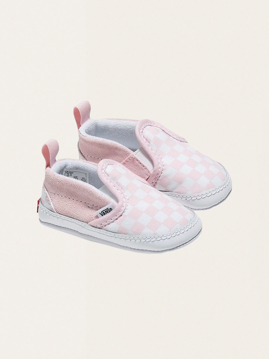 Miękkie buciki niemowlęce Slip-On V Crib Checkerboard Pink