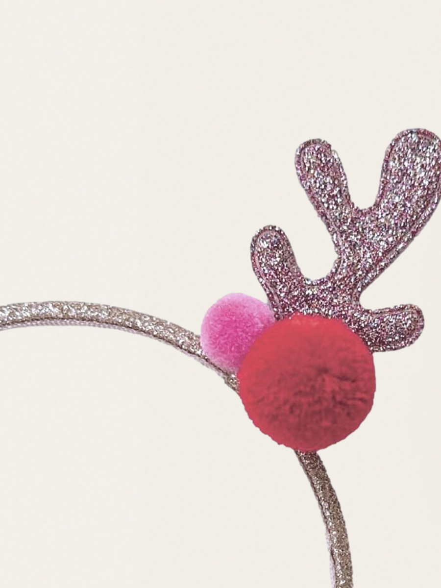 Fröhliches Pompon-Rentierohren-Haarband