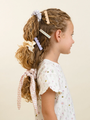 Gumki do włosów 2 szt. Scrunchie with bow Lila / Caramel