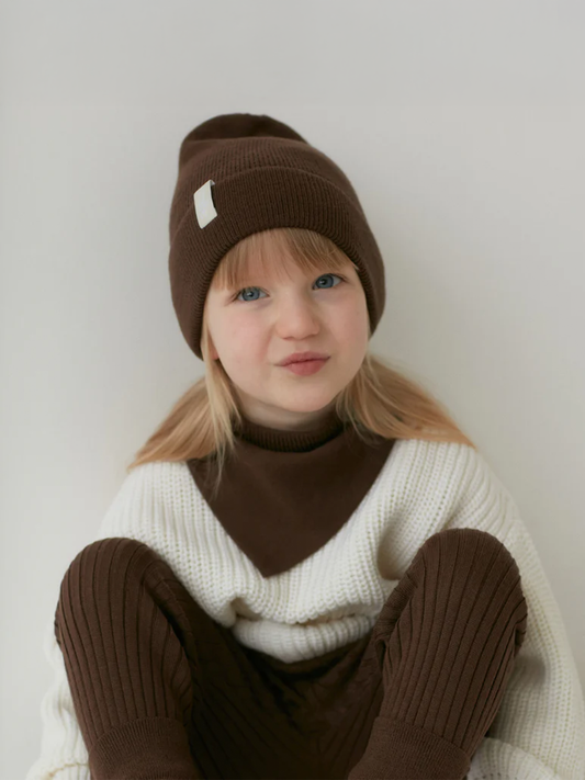 Chustka / bandanka z wełny merino Chocolate Brown