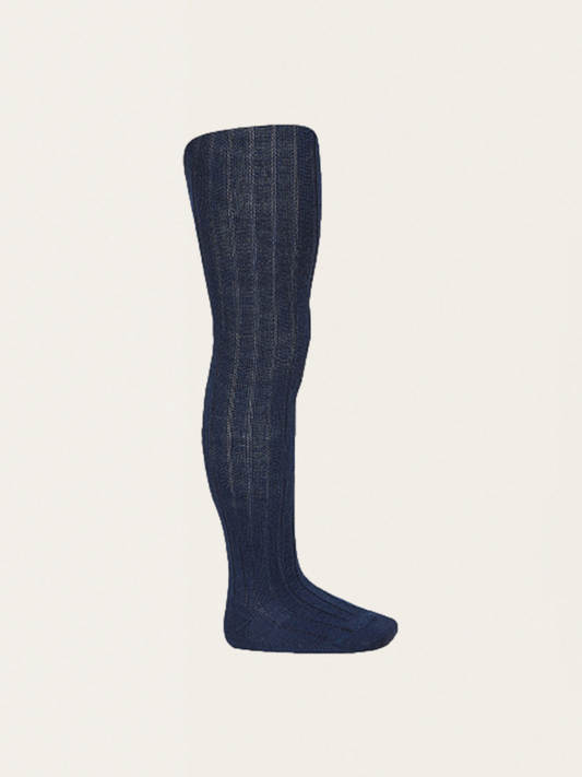 Prążkowane rajstopy z wełną merino