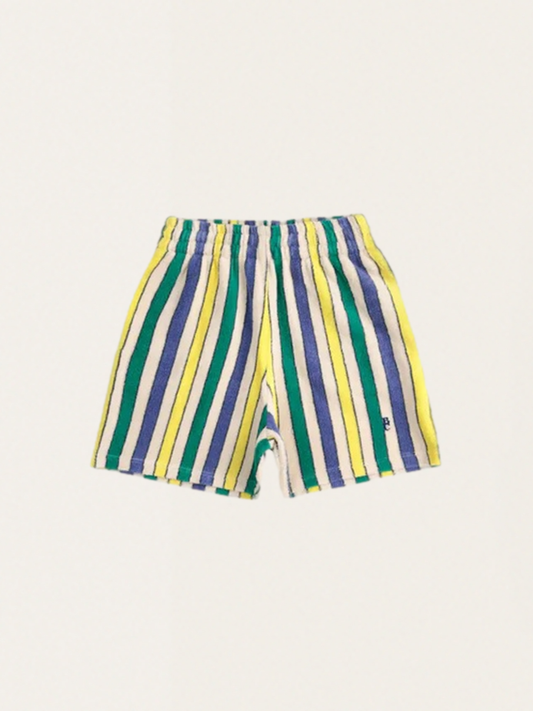 Krótkie spodenki bermudy z miękkiej frotte Kids Multicolor Stripes